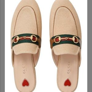 Gucci Horsebit Princetown Canvas Mules/Loafers